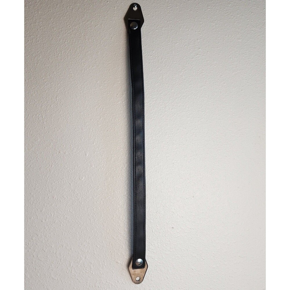 Motorcycle Seat Grab Strap Black Leather / Synthetic Leather Chrome Metal 22.25”